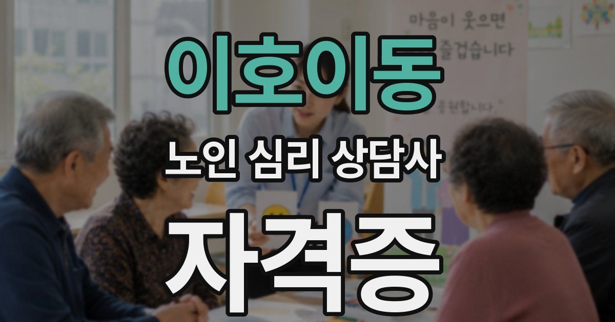 이호이동 노인 심리 상담사 자격증