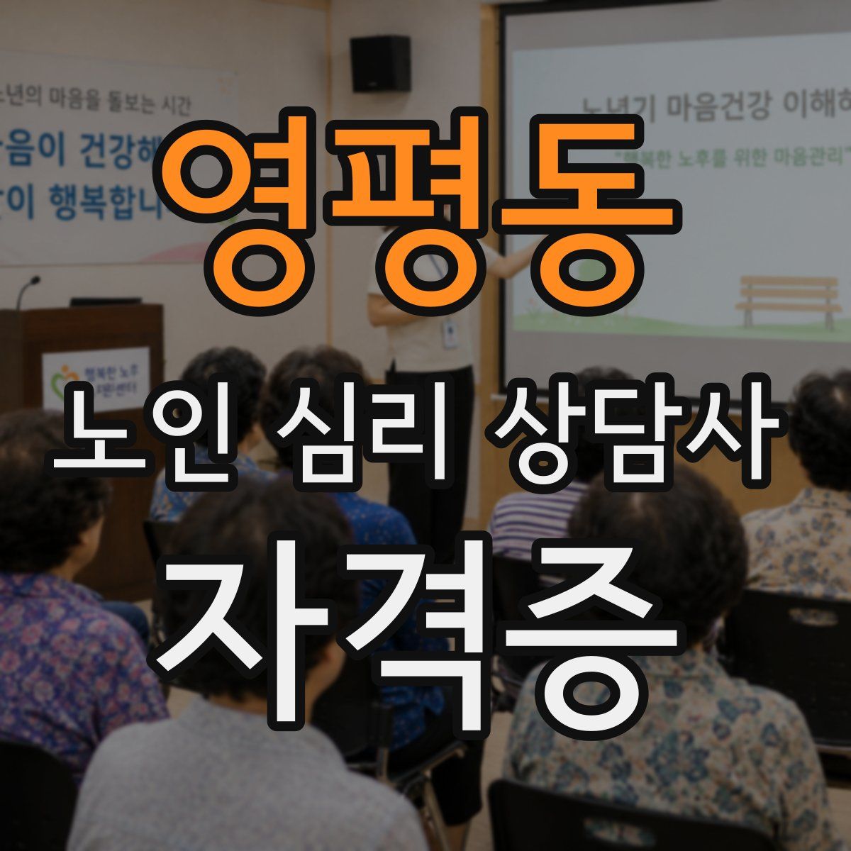 영평동 노인 심리 상담사 자격증