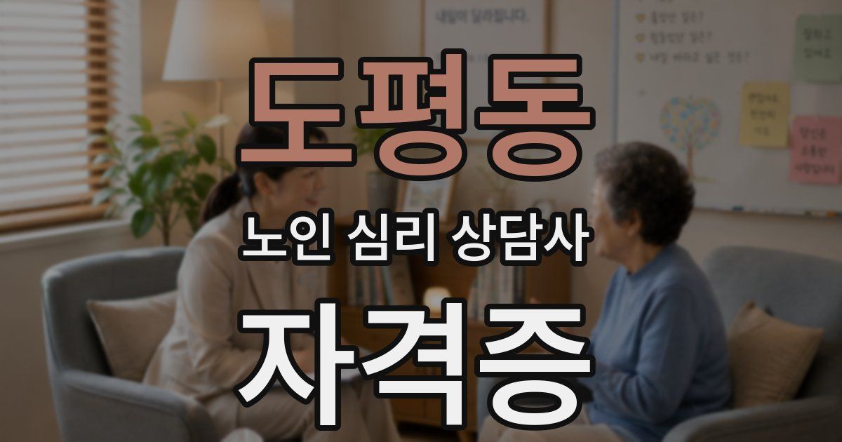 도평동 노인 심리 상담사 자격증