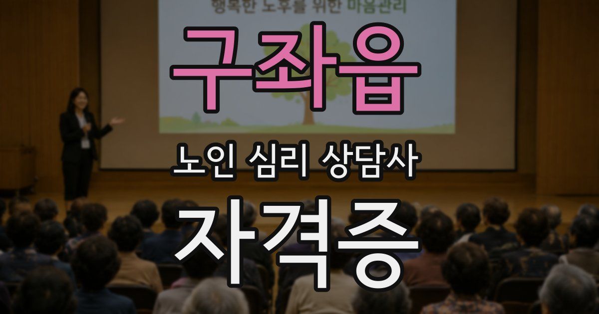 구좌읍 노인 심리 상담사 자격증