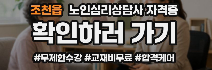 조천읍 노인 심리 상담사 자격증