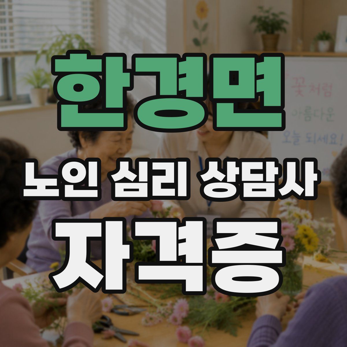 한경면 노인 심리 상담사 자격증
