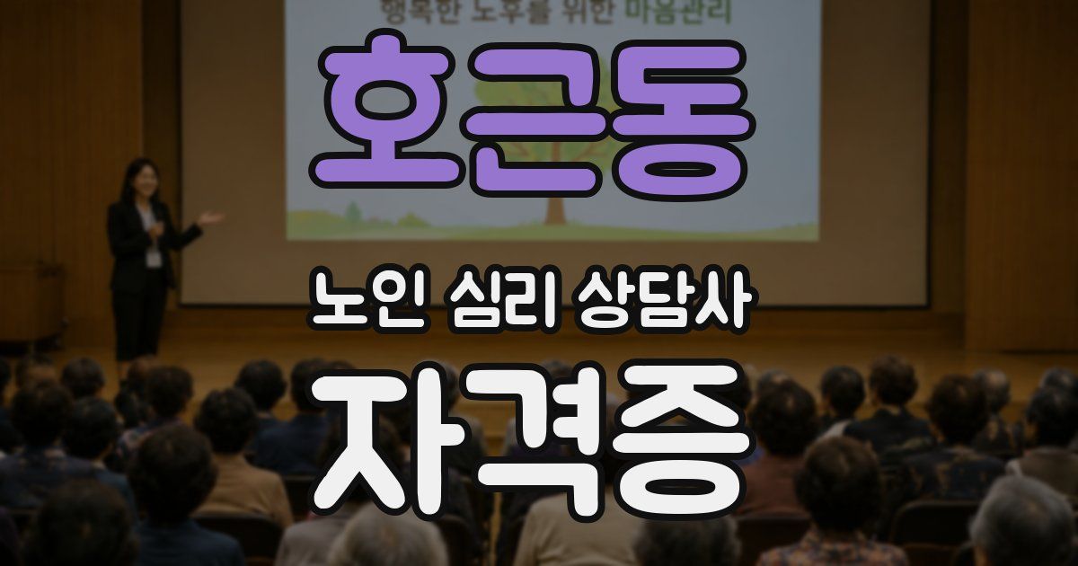 호근동 노인 심리 상담사 자격증