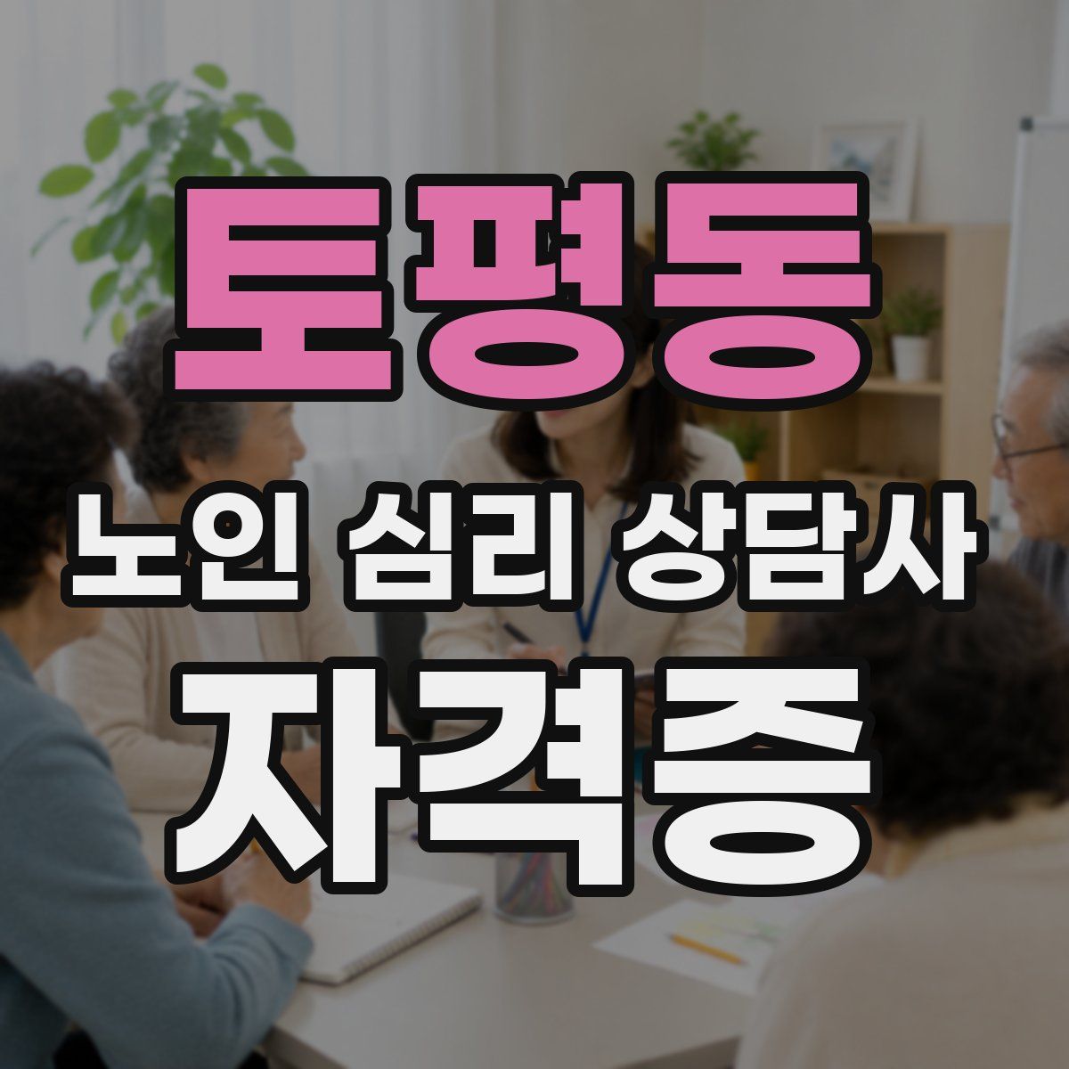 토평동 노인 심리 상담사 자격증