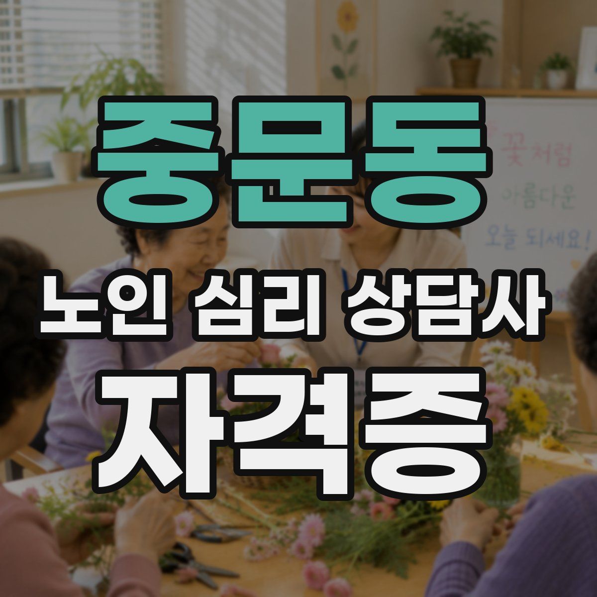 중문동 노인 심리 상담사 자격증