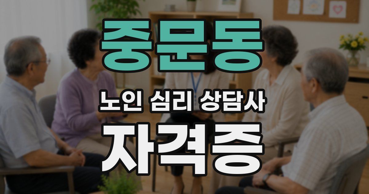 중문동 노인 심리 상담사 자격증