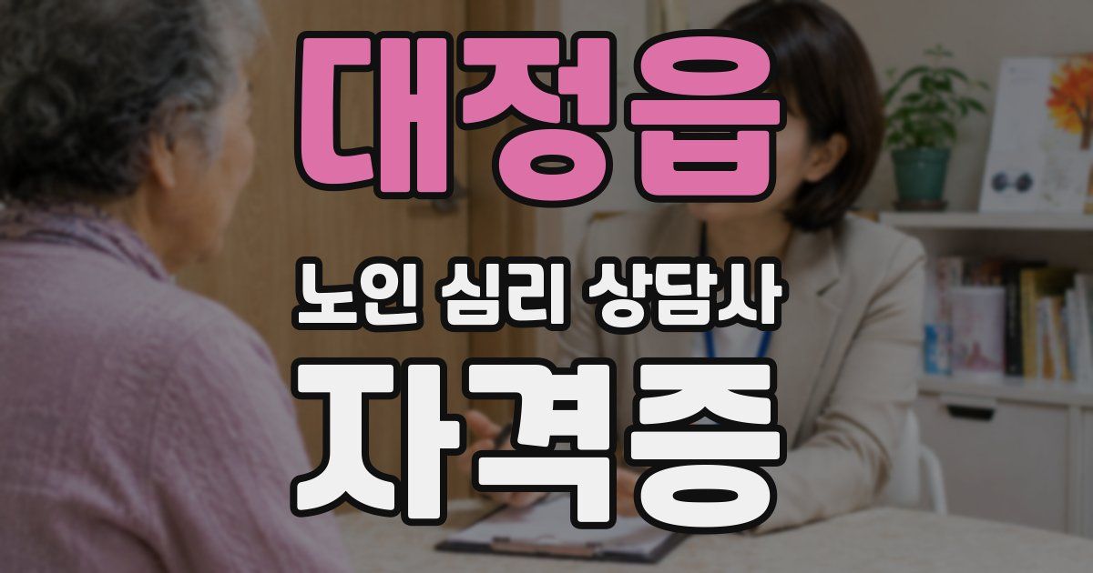 대정읍 노인 심리 상담사 자격증