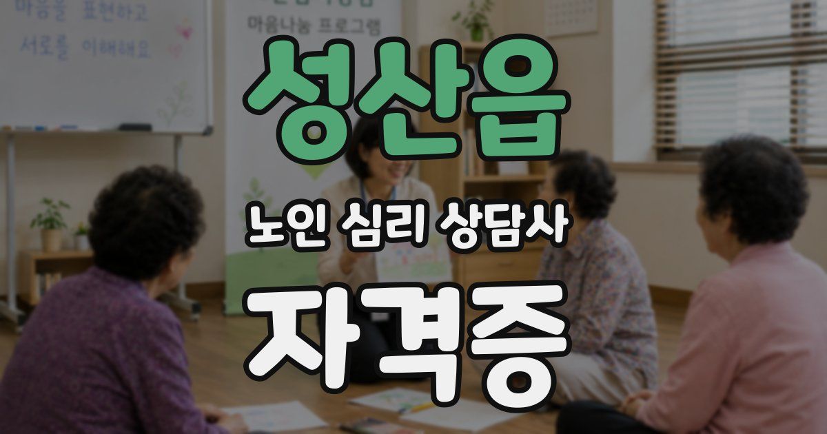 성산읍 노인 심리 상담사 자격증