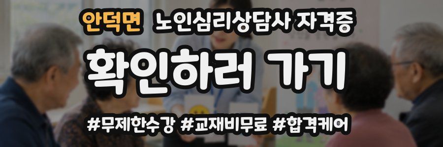안덕면 노인 심리 상담사 자격증