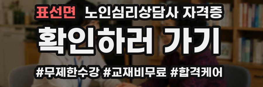 표선면 노인 심리 상담사 자격증