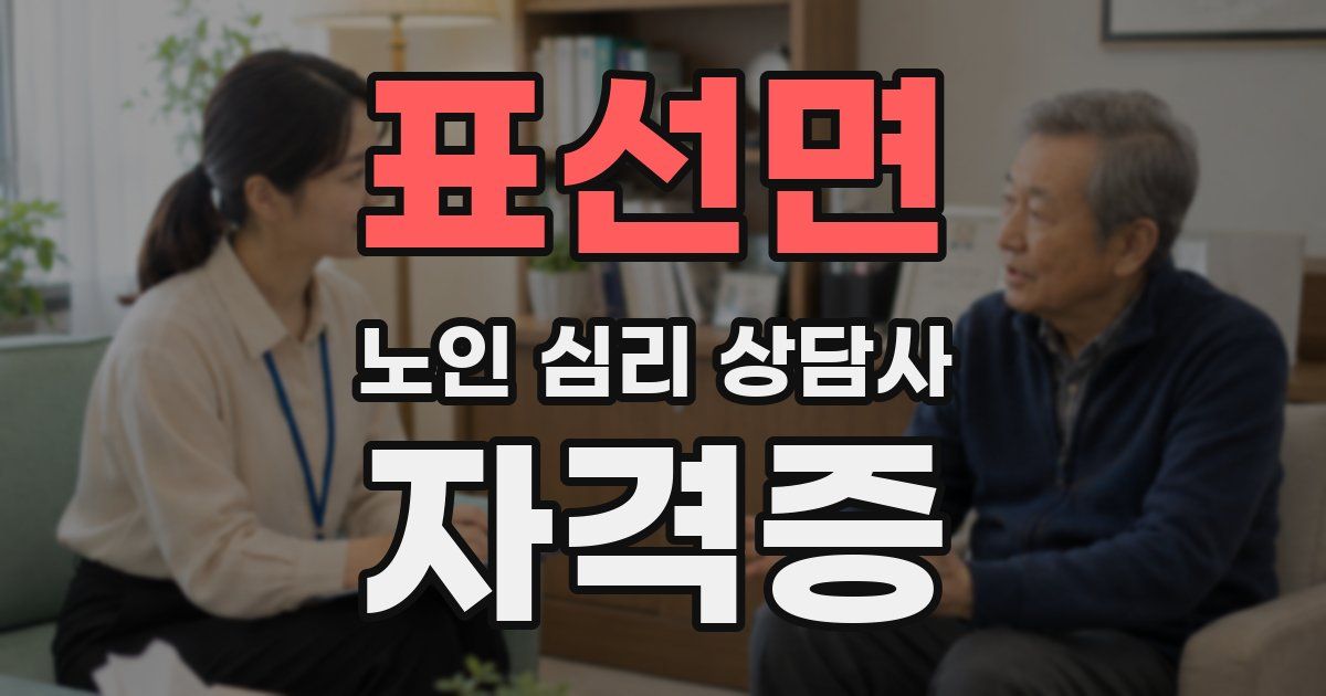 표선면 노인 심리 상담사 자격증