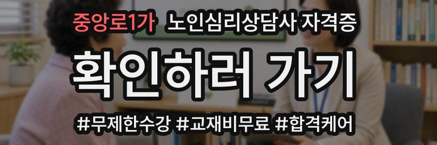 중앙로1가 노인 심리 상담사 자격증