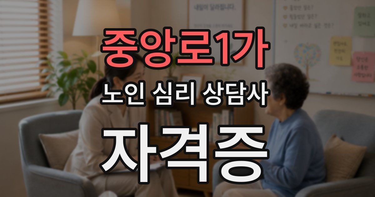 중앙로1가 노인 심리 상담사 자격증