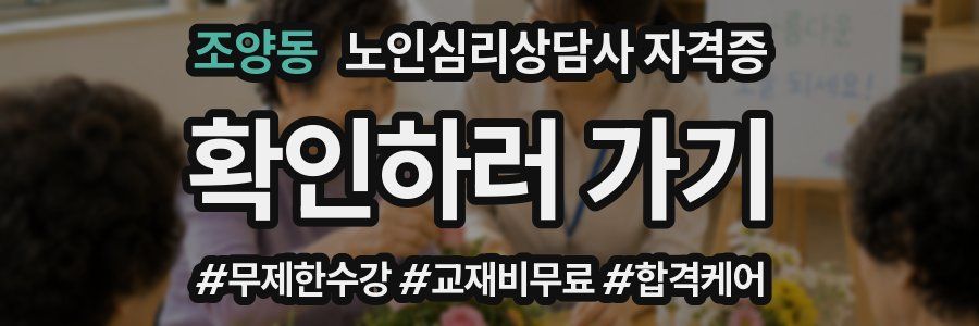 조양동 노인 심리 상담사 자격증