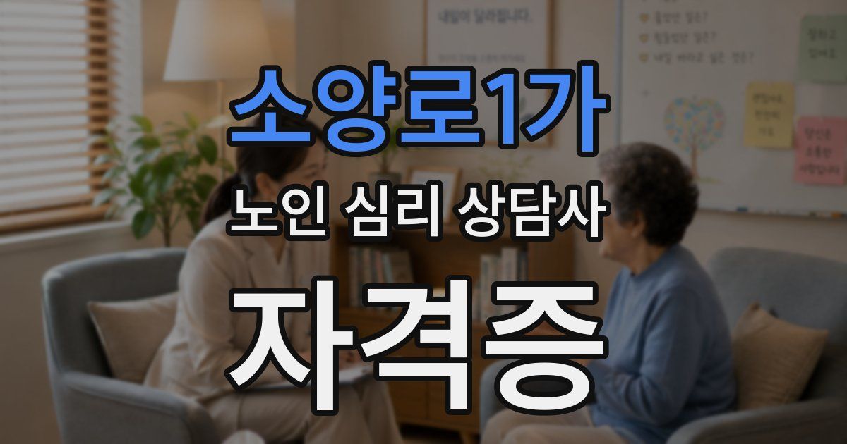 소양로1가 노인 심리 상담사 자격증