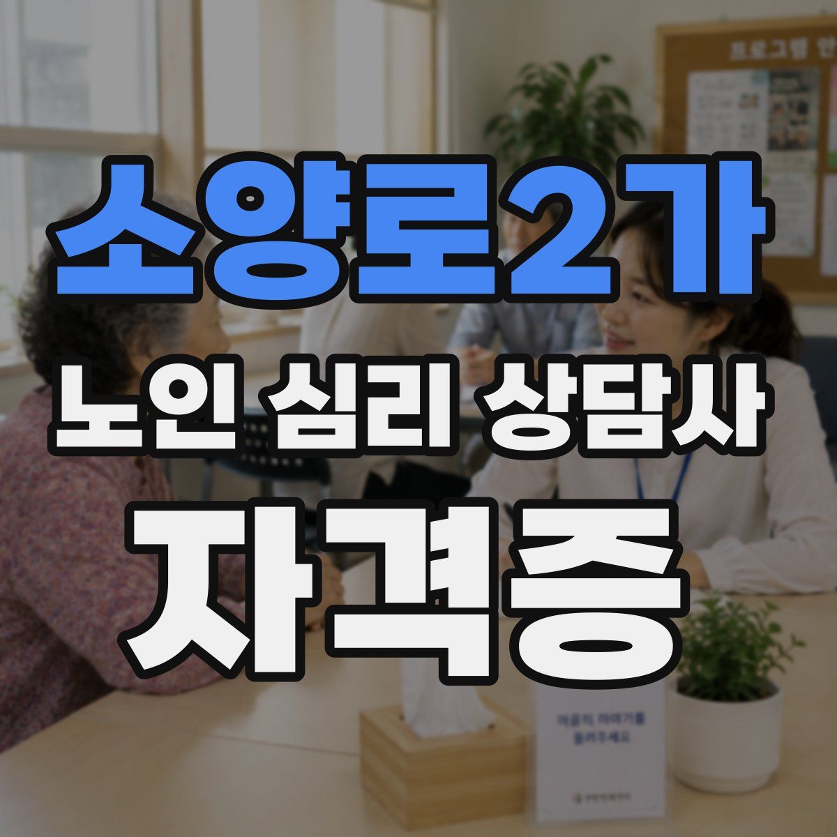 소양로2가 노인 심리 상담사 자격증