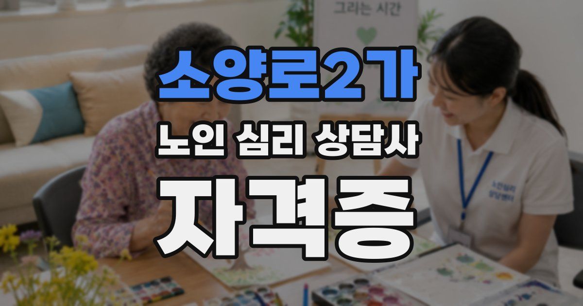 소양로2가 노인 심리 상담사 자격증
