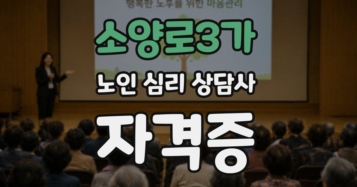 소양로3가 노인 심리 상담사 자격증