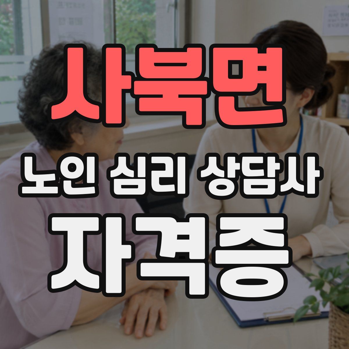 사북면 노인 심리 상담사 자격증