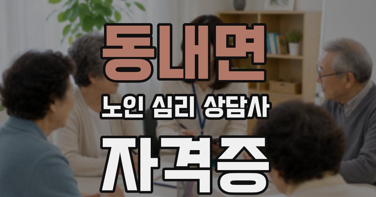 동내면 노인 심리 상담사 자격증