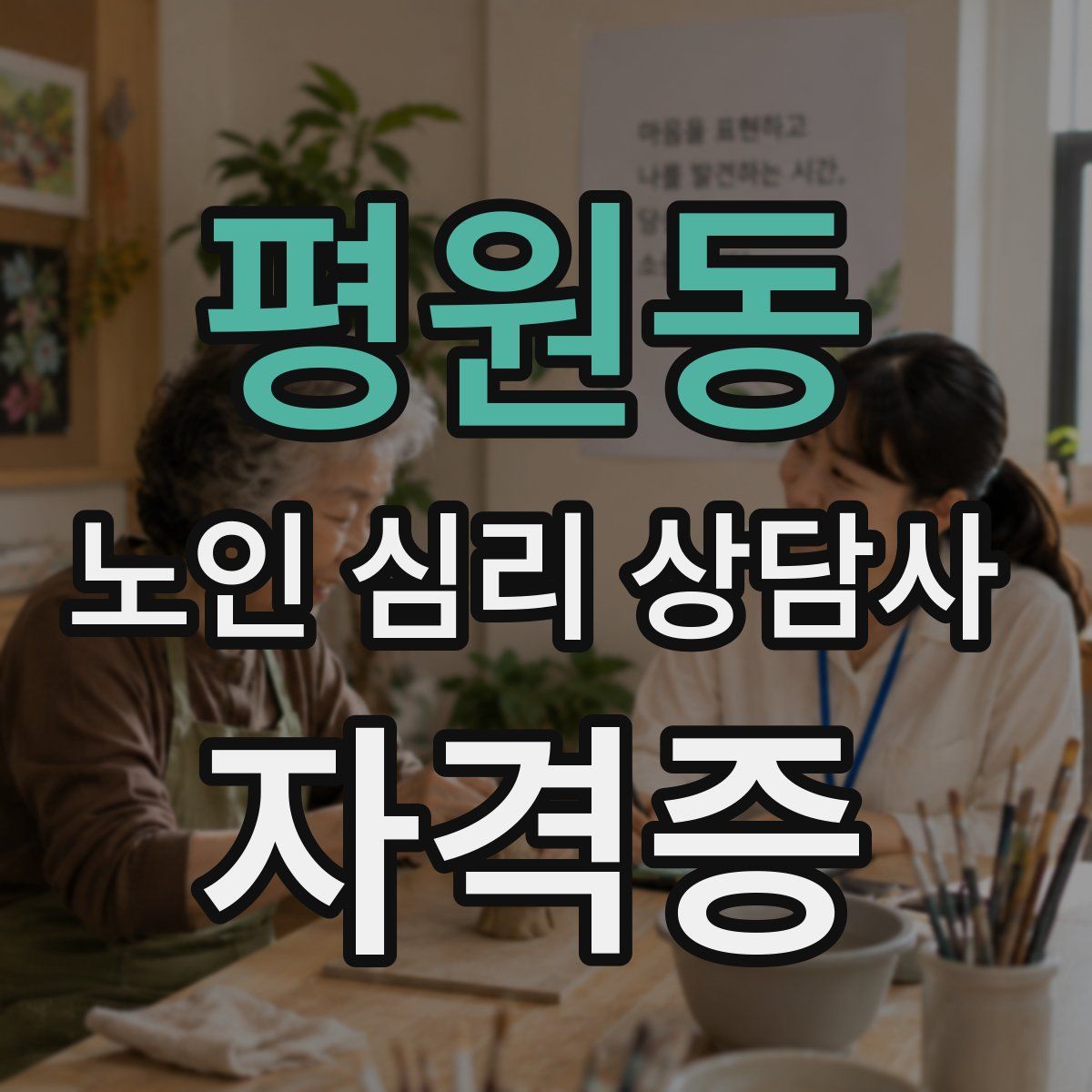 평원동 노인 심리 상담사 자격증