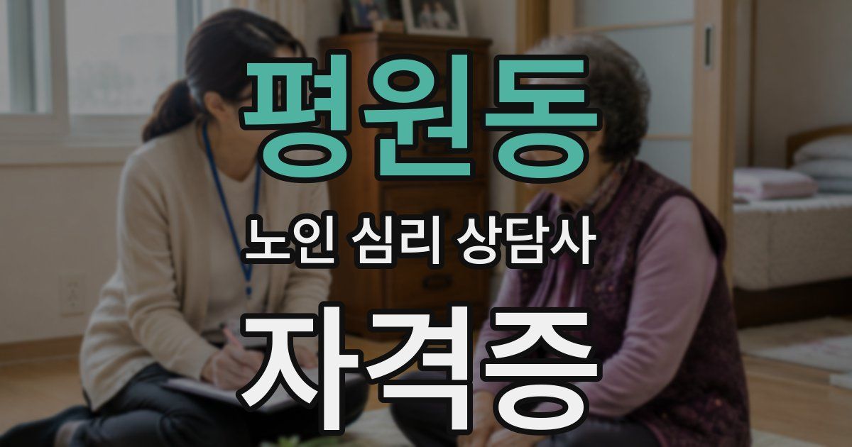 평원동 노인 심리 상담사 자격증