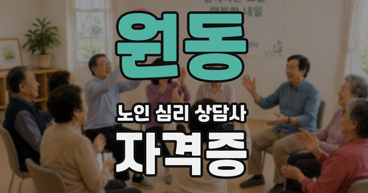 원동 노인 심리 상담사 자격증
