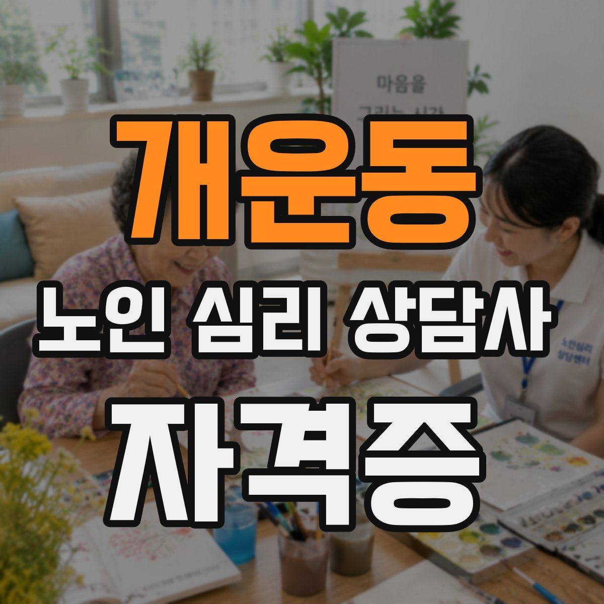 개운동 노인 심리 상담사 자격증
