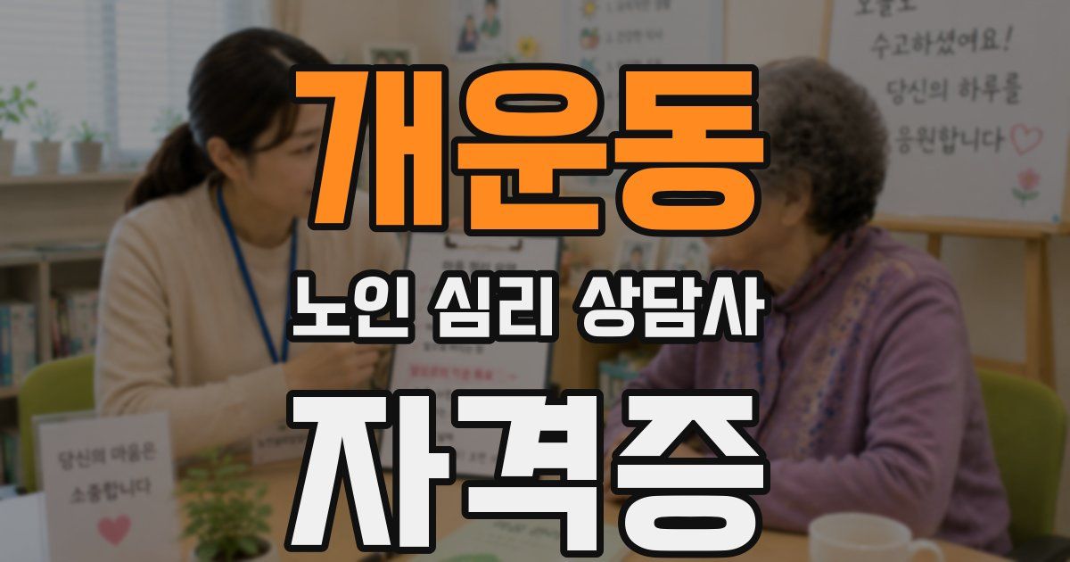 개운동 노인 심리 상담사 자격증