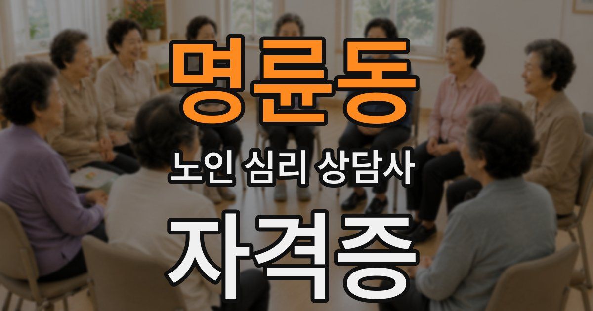 명륜동 노인 심리 상담사 자격증