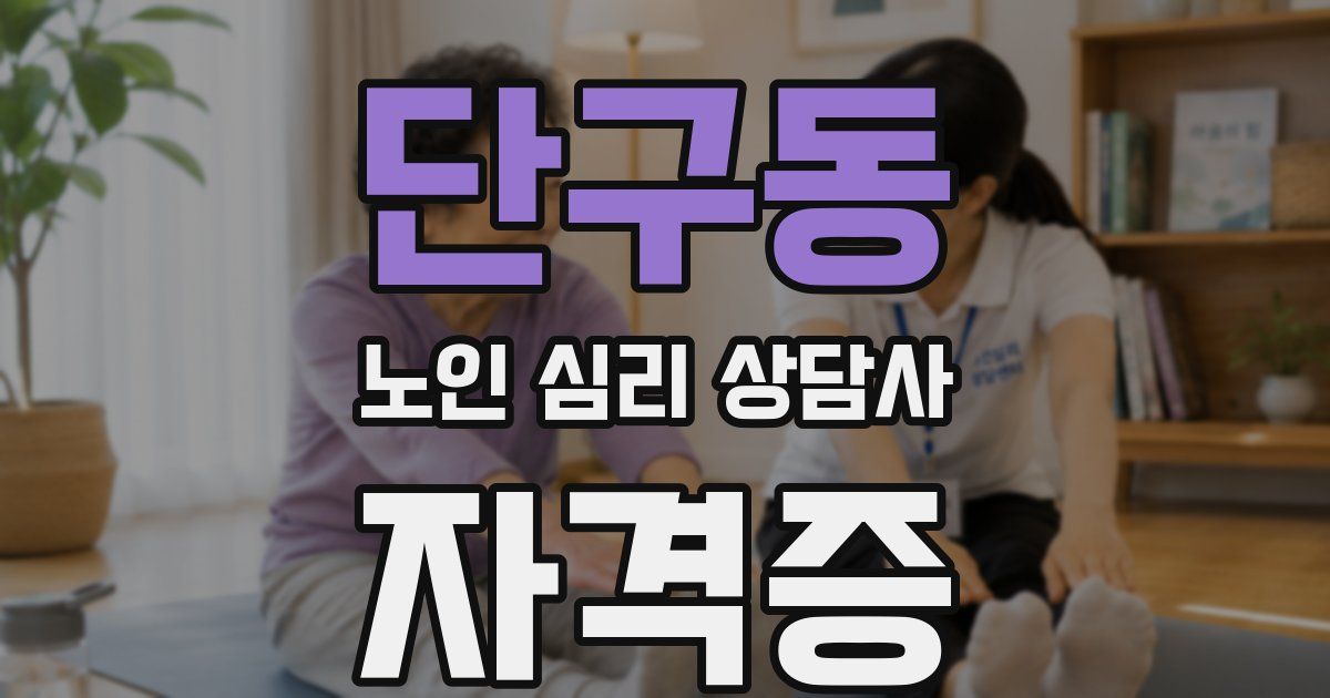 단구동 노인 심리 상담사 자격증