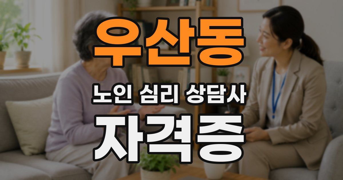 우산동 노인 심리 상담사 자격증