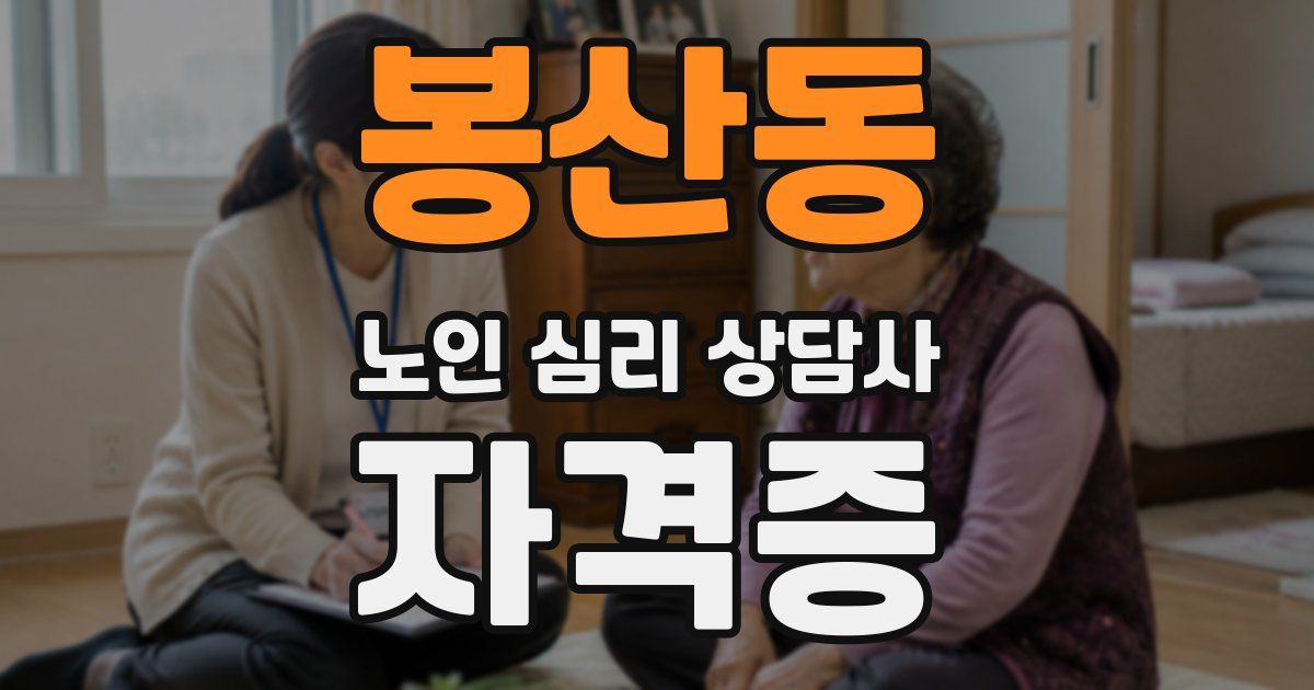 봉산동 노인 심리 상담사 자격증