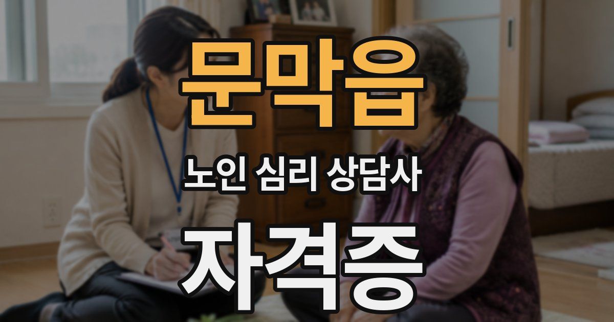 문막읍 노인 심리 상담사 자격증