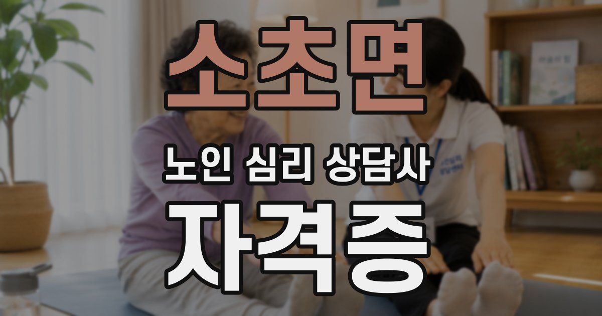 소초면 노인 심리 상담사 자격증