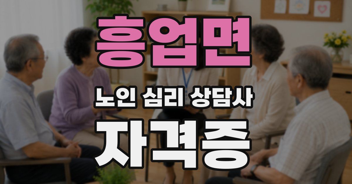 흥업면 노인 심리 상담사 자격증