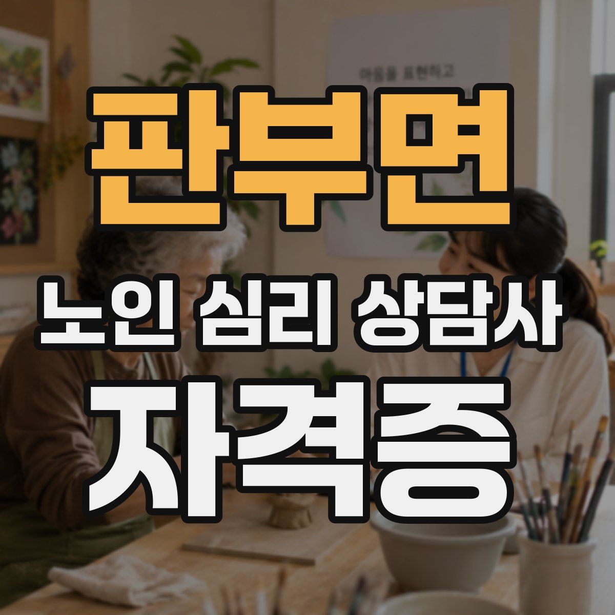 판부면 노인 심리 상담사 자격증