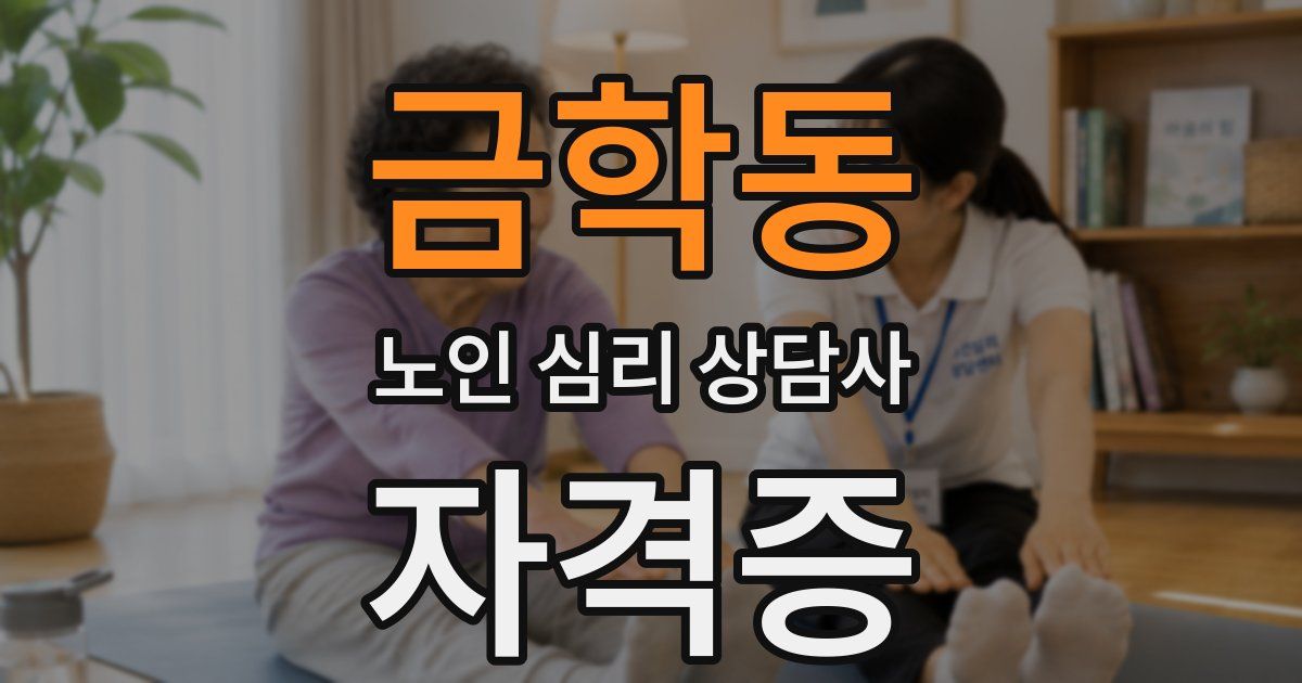 금학동 노인 심리 상담사 자격증