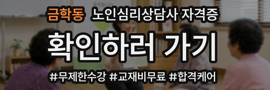 금학동 노인 심리 상담사 자격증