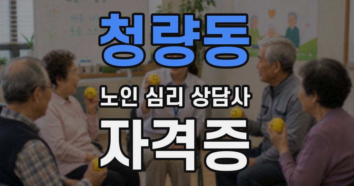 청량동 노인 심리 상담사 자격증