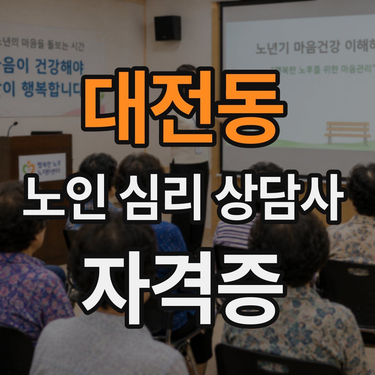 대전동 노인 심리 상담사 자격증