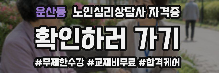 운산동 노인 심리 상담사 자격증