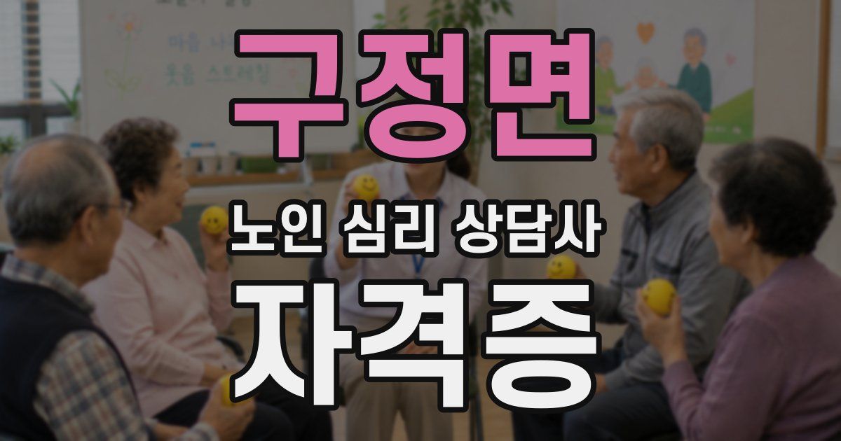 구정면 노인 심리 상담사 자격증