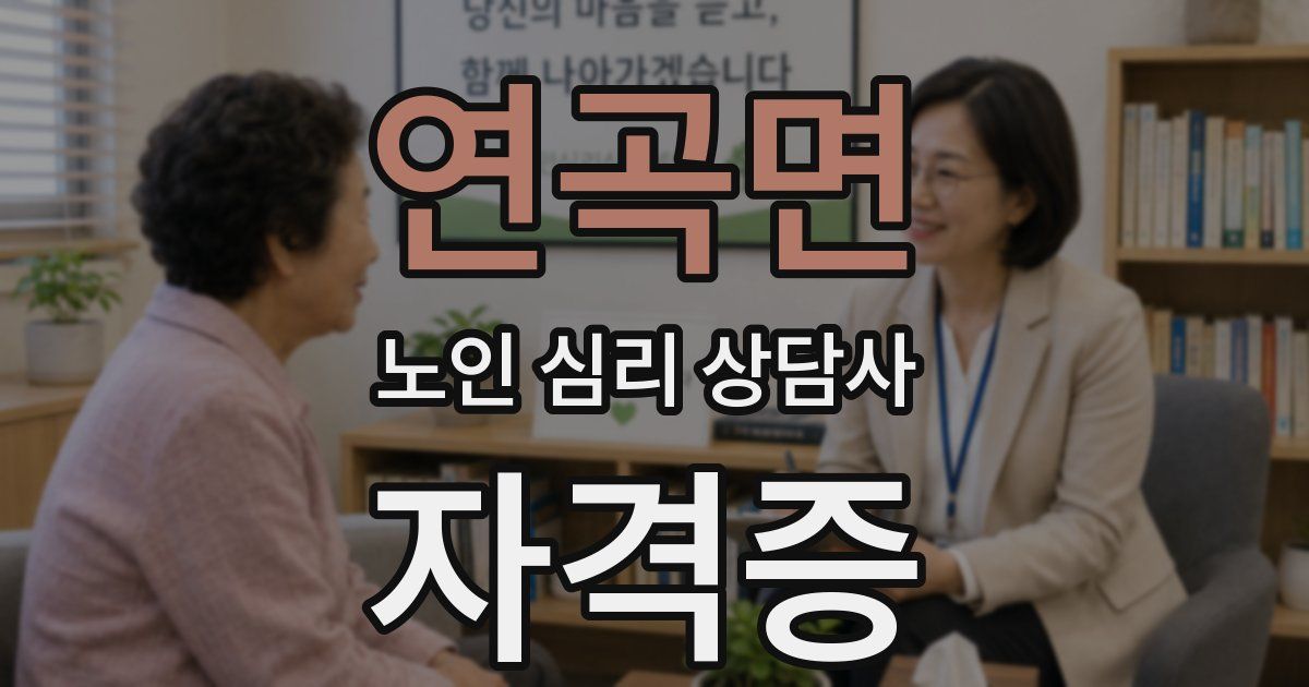 연곡면 노인 심리 상담사 자격증