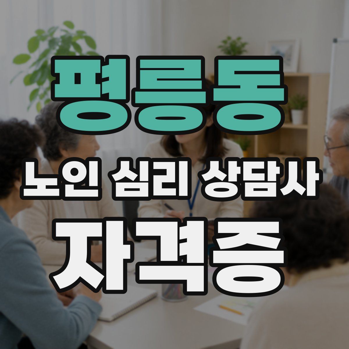 평릉동 노인 심리 상담사 자격증