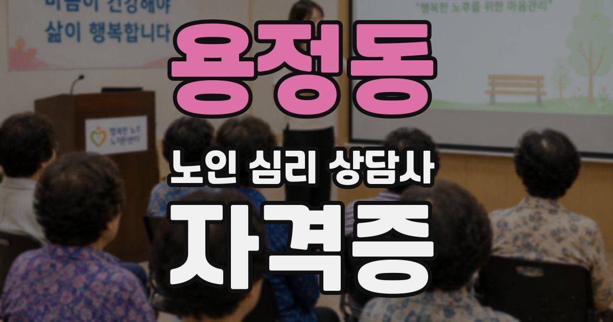 용정동 노인 심리 상담사 자격증