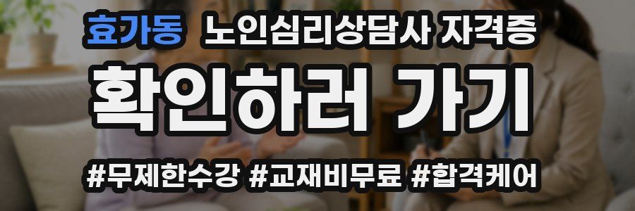 효가동 노인 심리 상담사 자격증