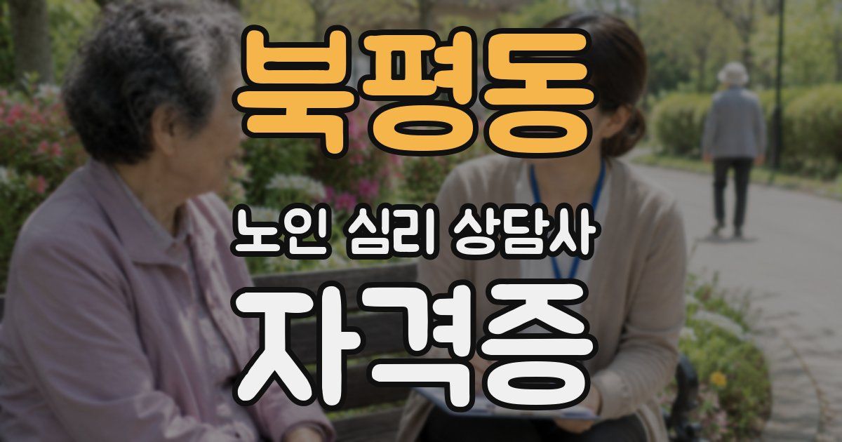 북평동 노인 심리 상담사 자격증