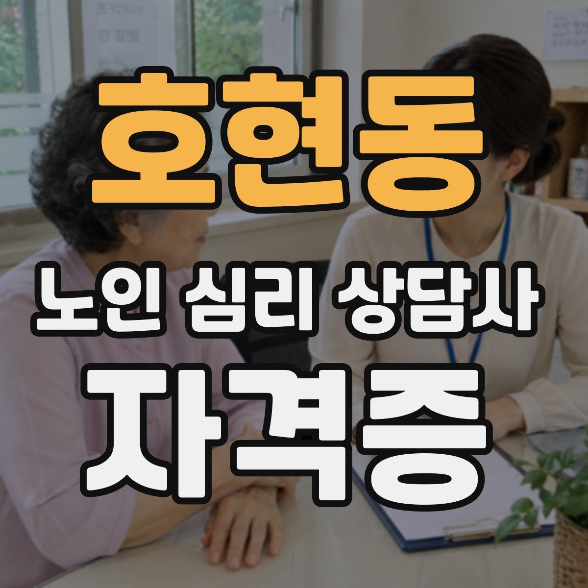 호현동 노인 심리 상담사 자격증