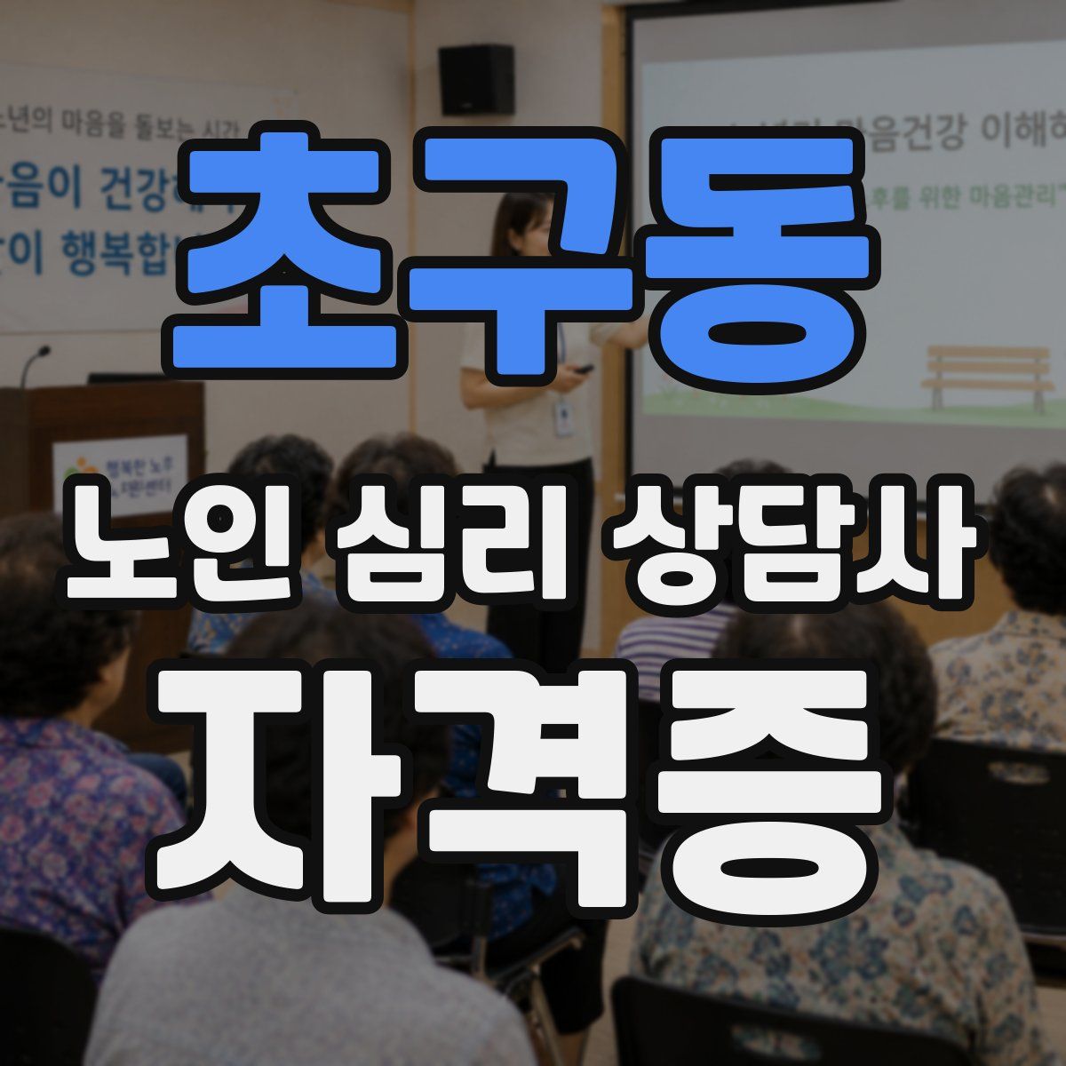 초구동 노인 심리 상담사 자격증